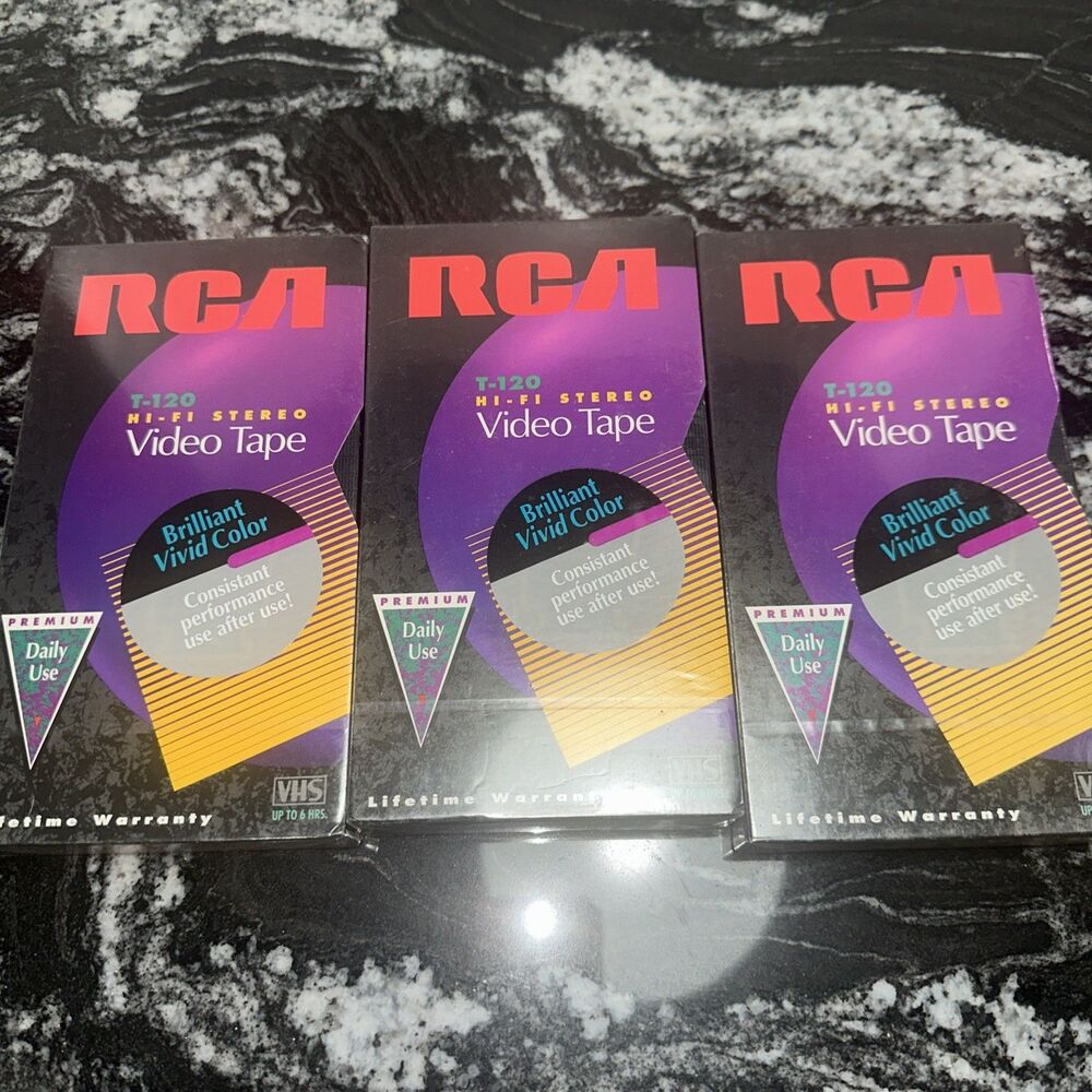 RCA VHS Video Tape T-120 Premium Daily Use- Lot of 3